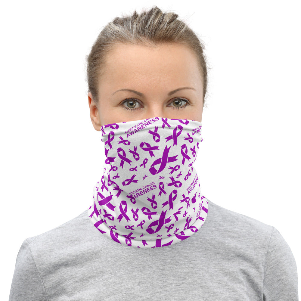 Pancreatic Cancer Awareness Ribbon Pattern Face Mask / Neck Gaiter