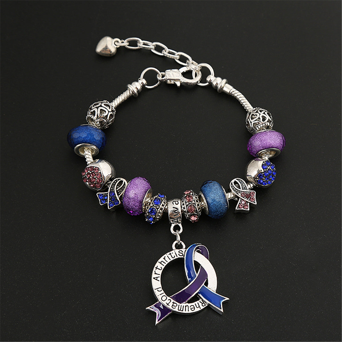 Rheumatoid Arthritis Awareness Luxury Charm Bracelet