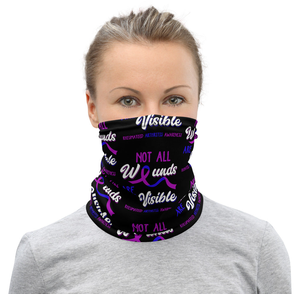 Rheumatoid Arthritis Awareness Not All Wounds Are Visible Face Mask / Neck Gaiter