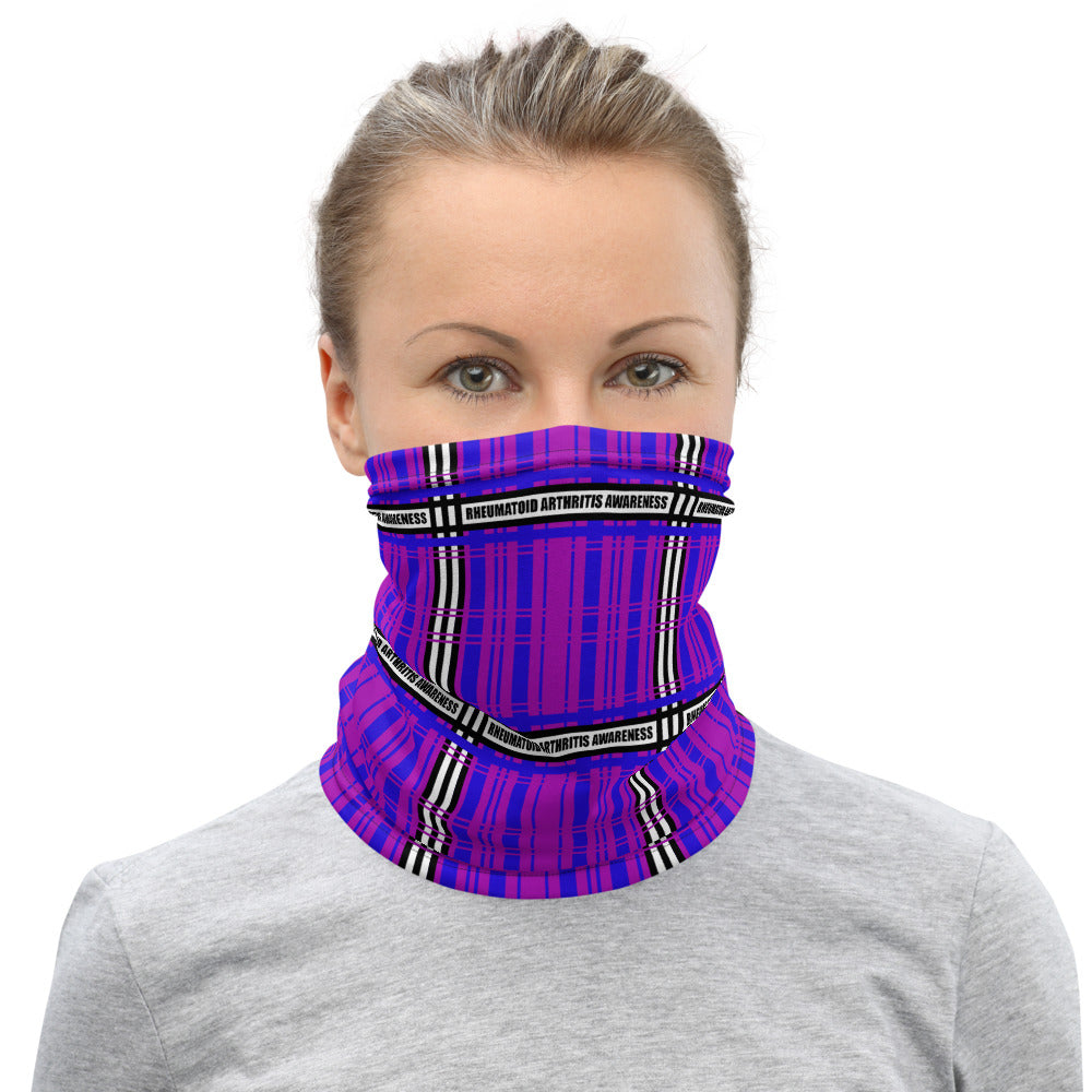 Rheumatoid Arthritis Awareness Tartan Pattern Face Mask / Neck Gaiter