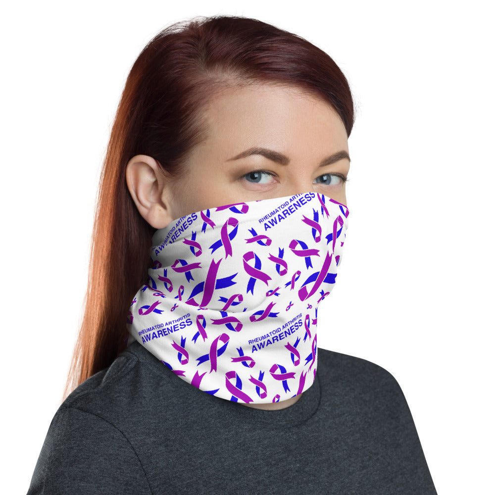 Rheumatoid Arthritis Awareness Ribbon Pattern Face Mask / Neck Gaiter