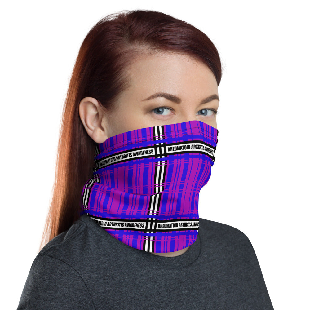 Rheumatoid Arthritis Awareness Tartan Pattern Face Mask / Neck Gaiter