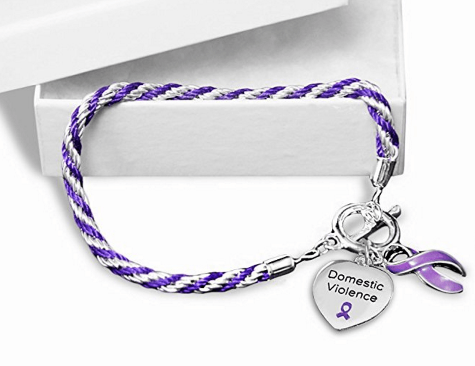 Domestic Violence Heart Charm Bracelet