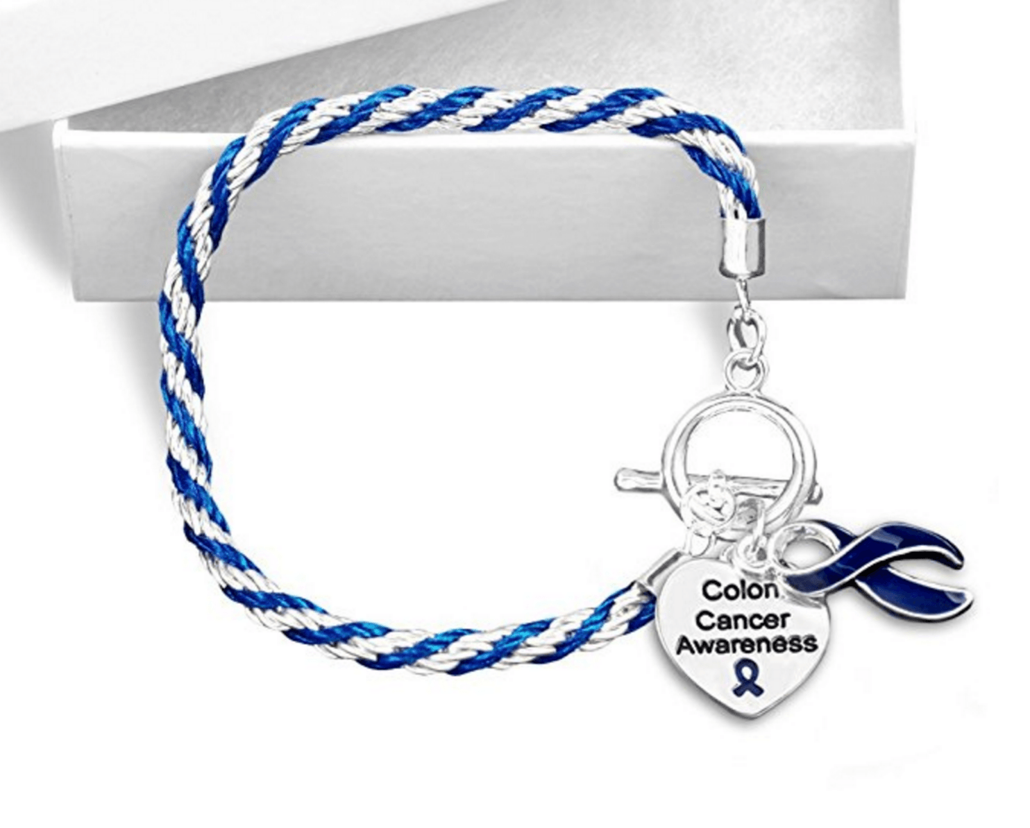 Colon Cancer Heart Charm Bracelet