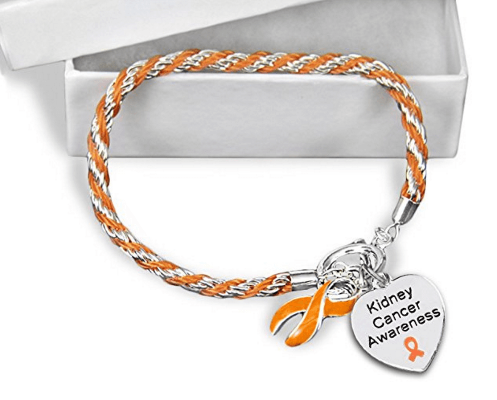 Kidney Cancer Heart Charm Bracelet