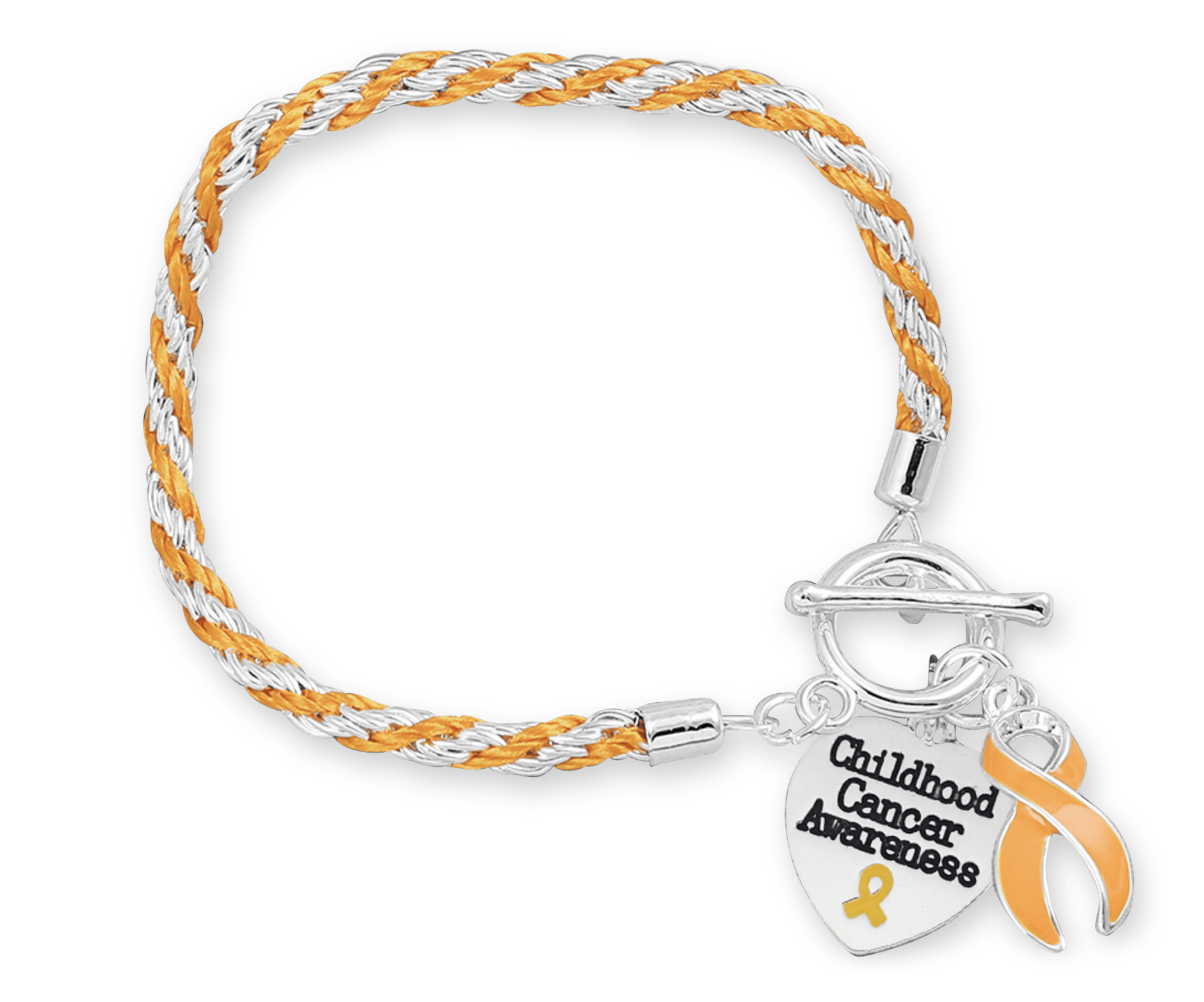 Childhood Cancer Heart Charm Bracelet