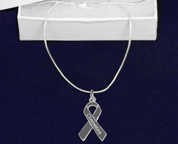 Diabetes Awareness Ribbon Necklace