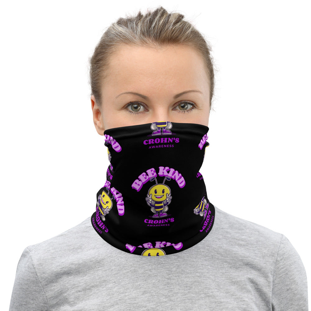 Crohn’s Awareness Bee Kind Face Mask / Neck Gaiter