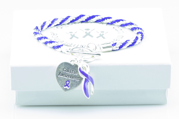 Colitis Awareness Heart Charm Bracelet