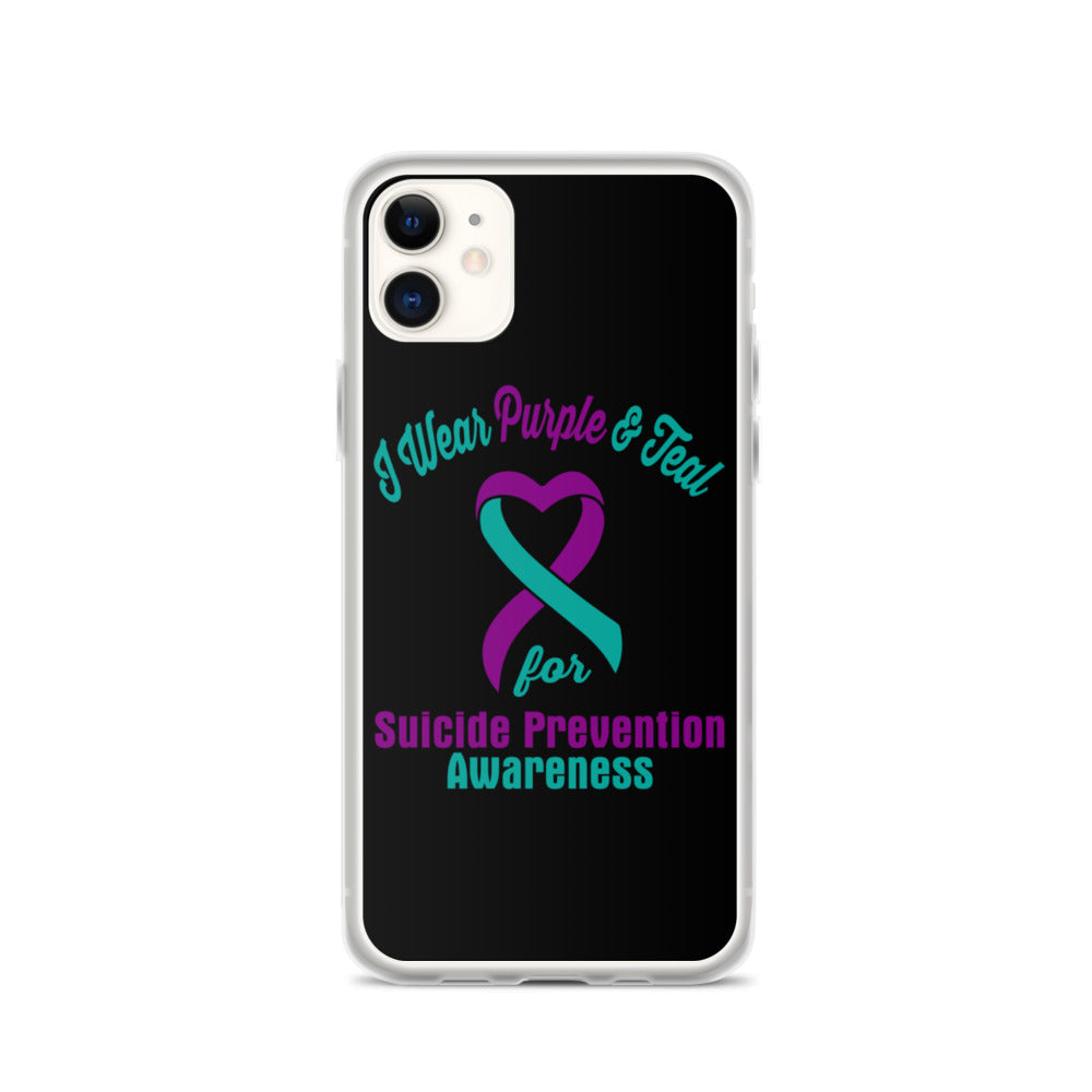 Suicide Awareness I Wear Purple & Teal iPhone Case