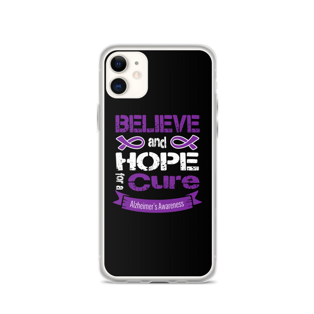 Alzheimer’s Awareness Believe & Hope for a Cure iPhone Case