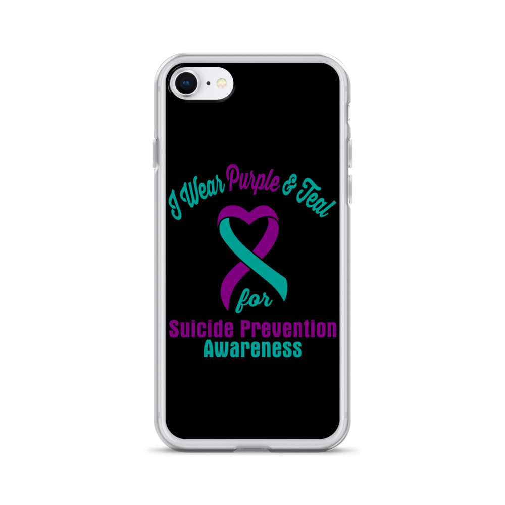 Suicide Awareness I Wear Purple & Teal iPhone Case