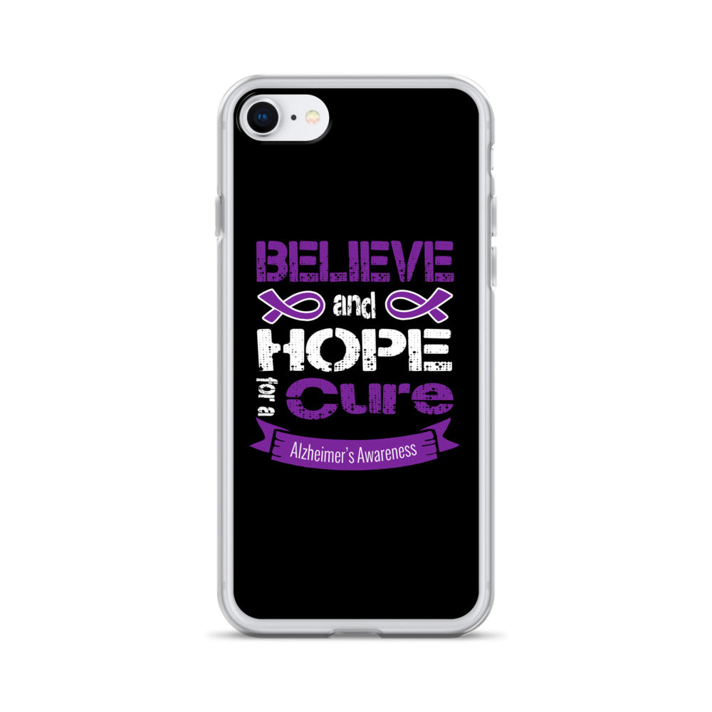 Alzheimer’s Awareness Believe & Hope for a Cure iPhone Case