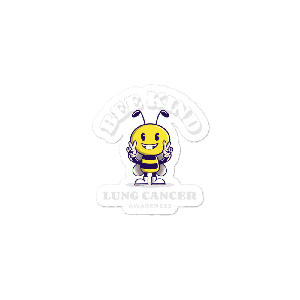 Lung Cancer Awareness Bee Kind Sticker