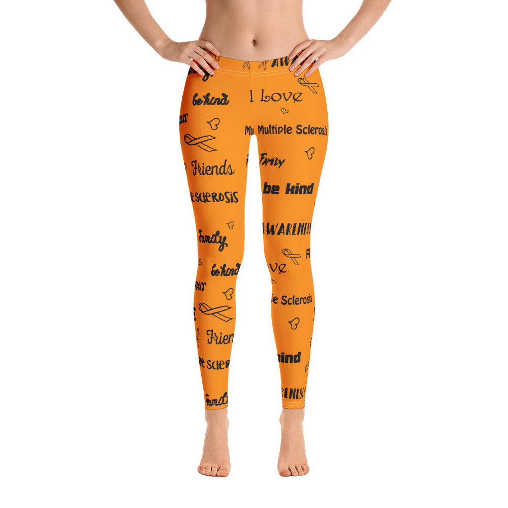 Multiple Sclerosis Awareness Be Kind Pattern Leggings