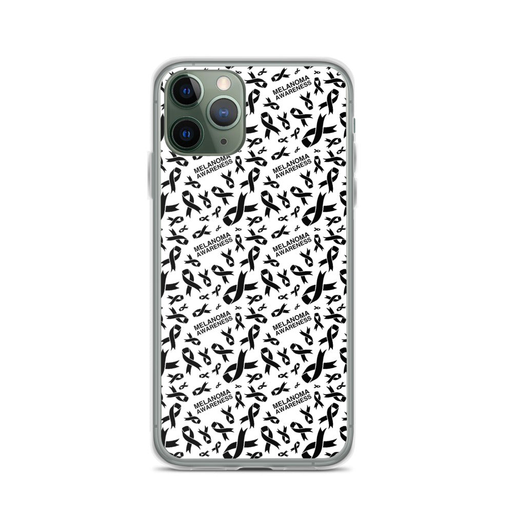 Melanoma Awareness Ribbon Pattern iPhone Case