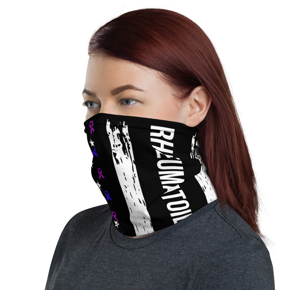 Rheumatoid Arthritis Awareness USA Flag Washable Face Mask / Neck Gaiter