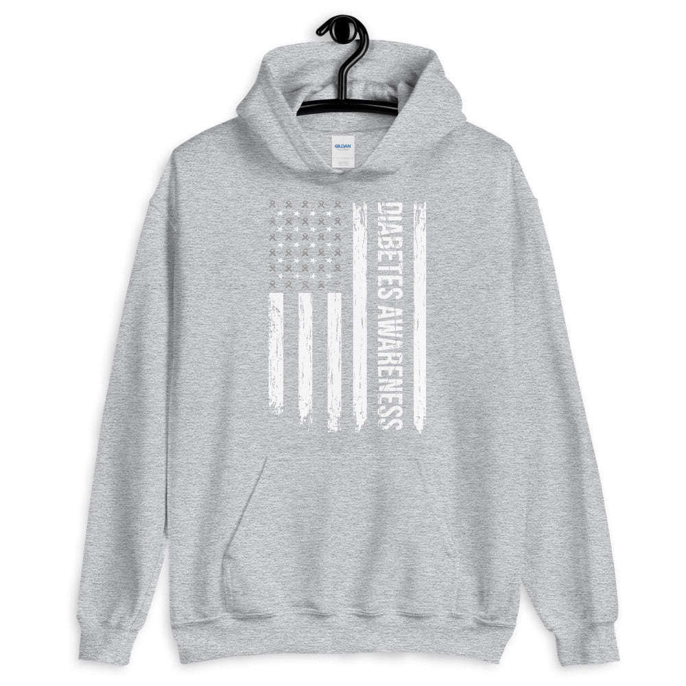 Diabetes Awareness USA Flag Hoodie