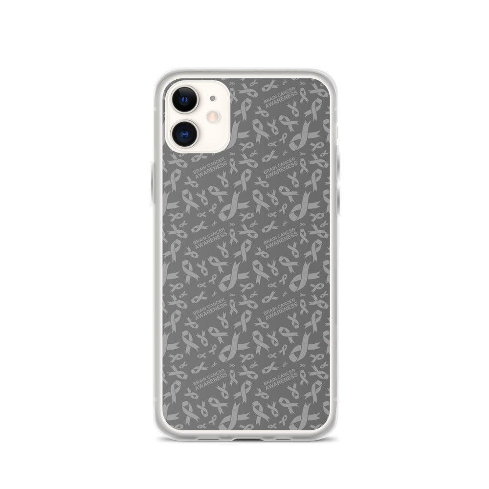 Brain Cancer Awareness Ribbon Pattern iPhone Case