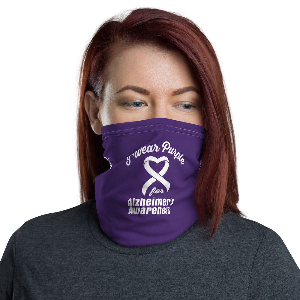 Alzheimer’s Awareness I Wear Purple Face Mask / Neck Gaiter