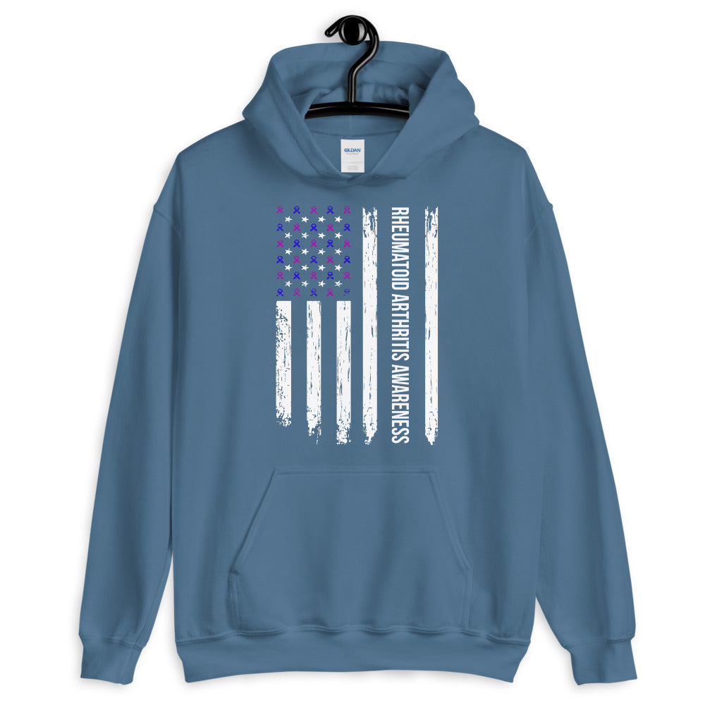 Rheumatoid Arthritis Awareness USA Flag Hoodie