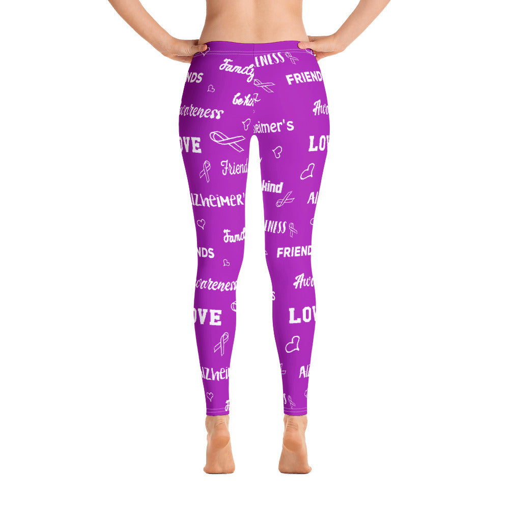 Alzheimer’s Awareness Be Kind Pattern Leggings