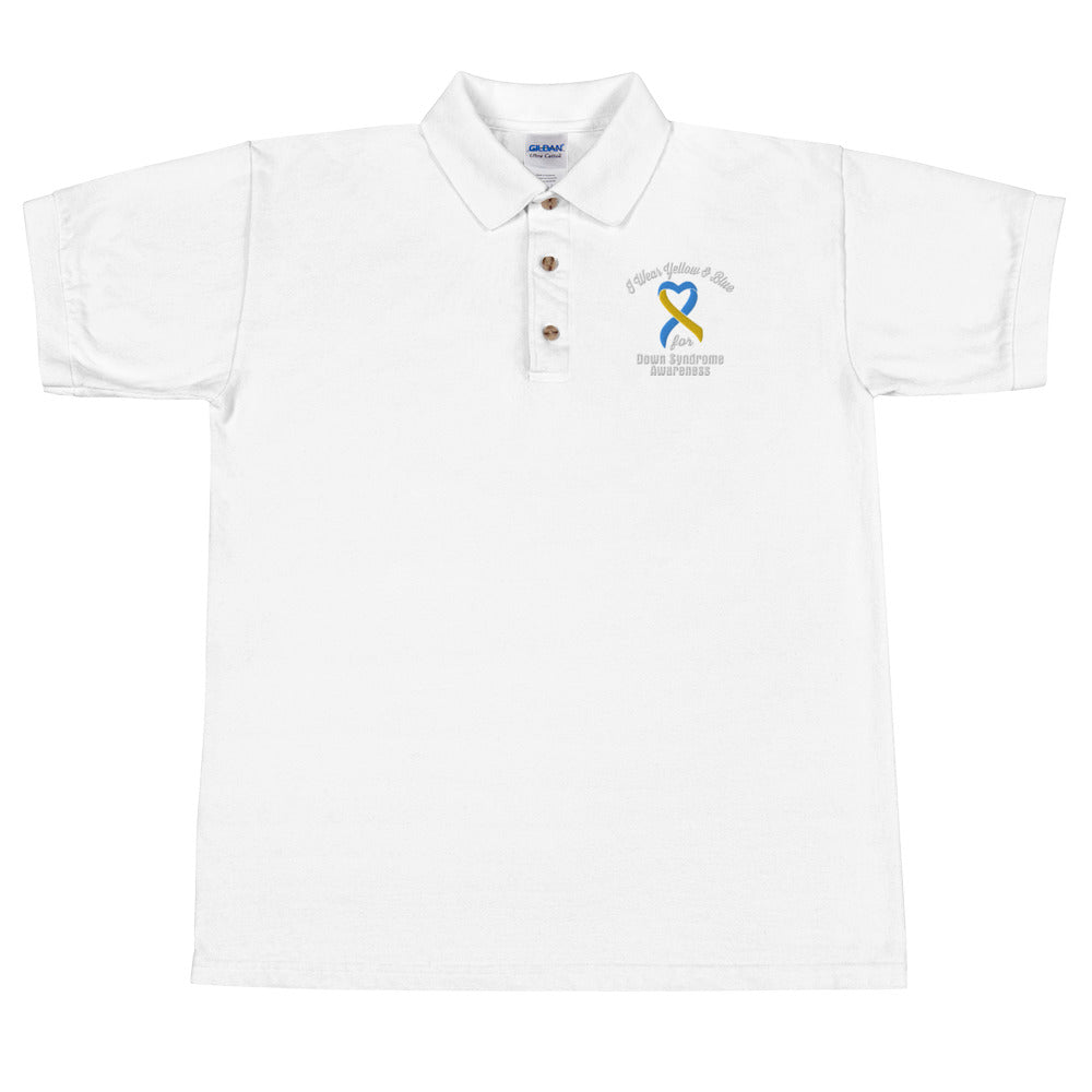 I Wear Yellow and Blue for Down Syndrome Awareness Polo Shirt