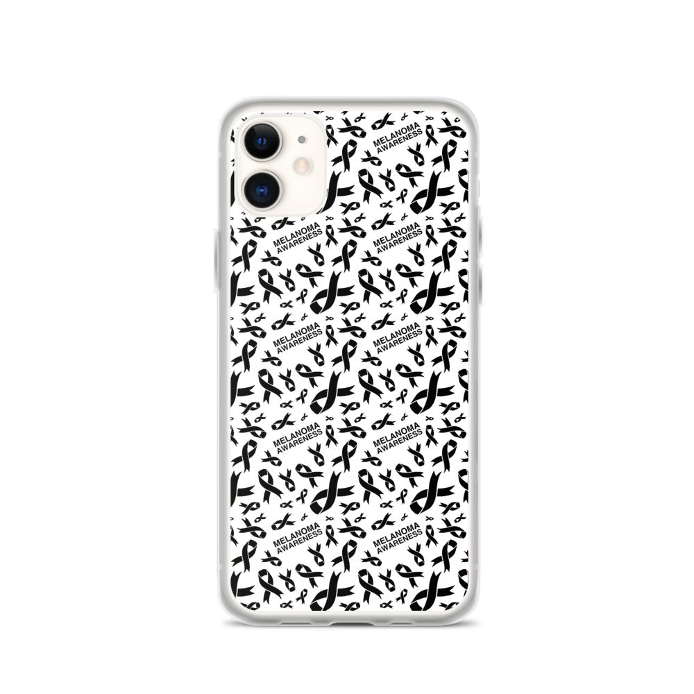 Melanoma Awareness Ribbon Pattern iPhone Case