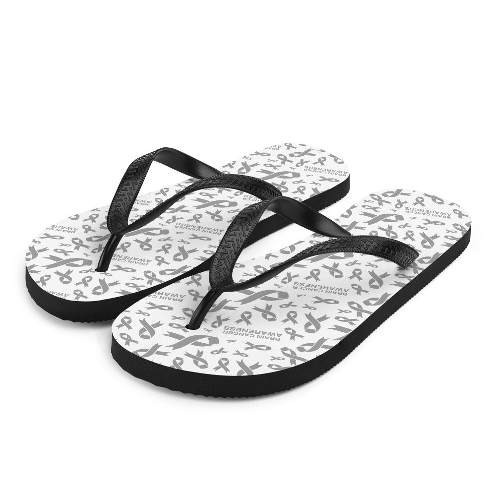 Brain Cancer Awareness Ribbon Pattern Flip-Flops