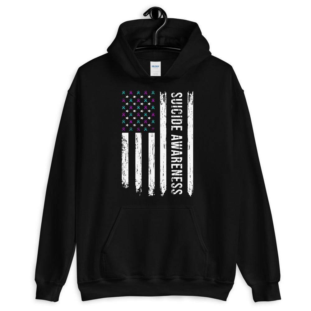 Suicide Awareness USA Flag Hoodie