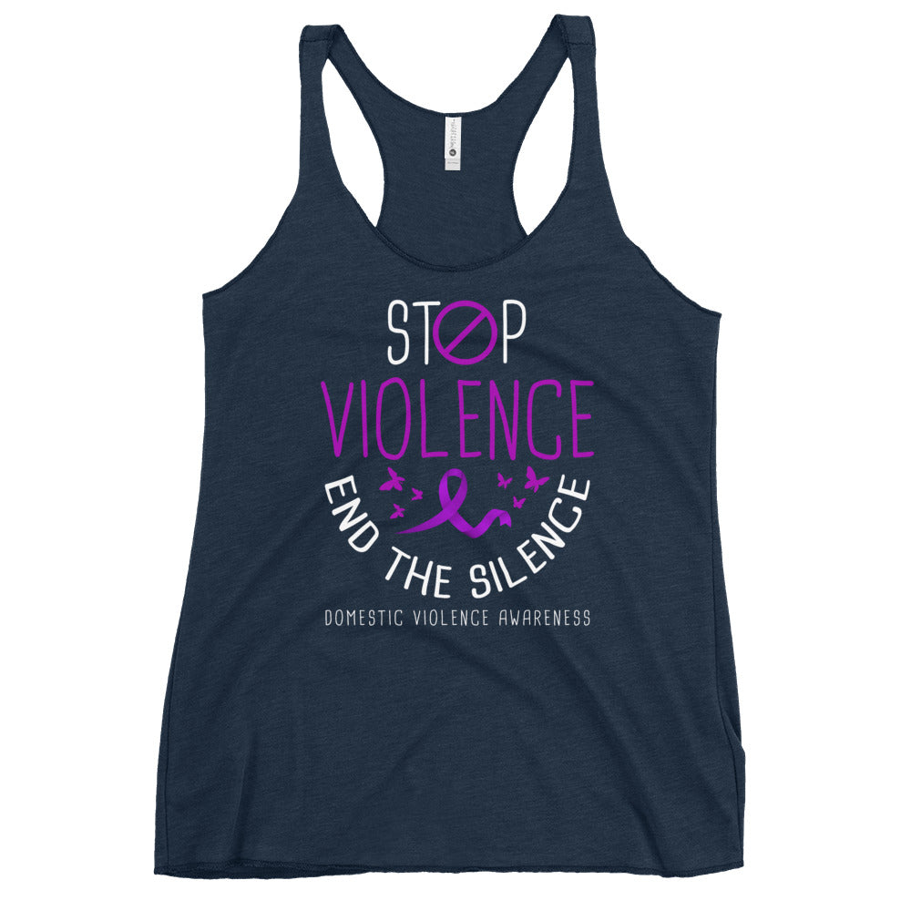 Domestic Violence Awareness End The Silence Women’s Racerback Tank Top