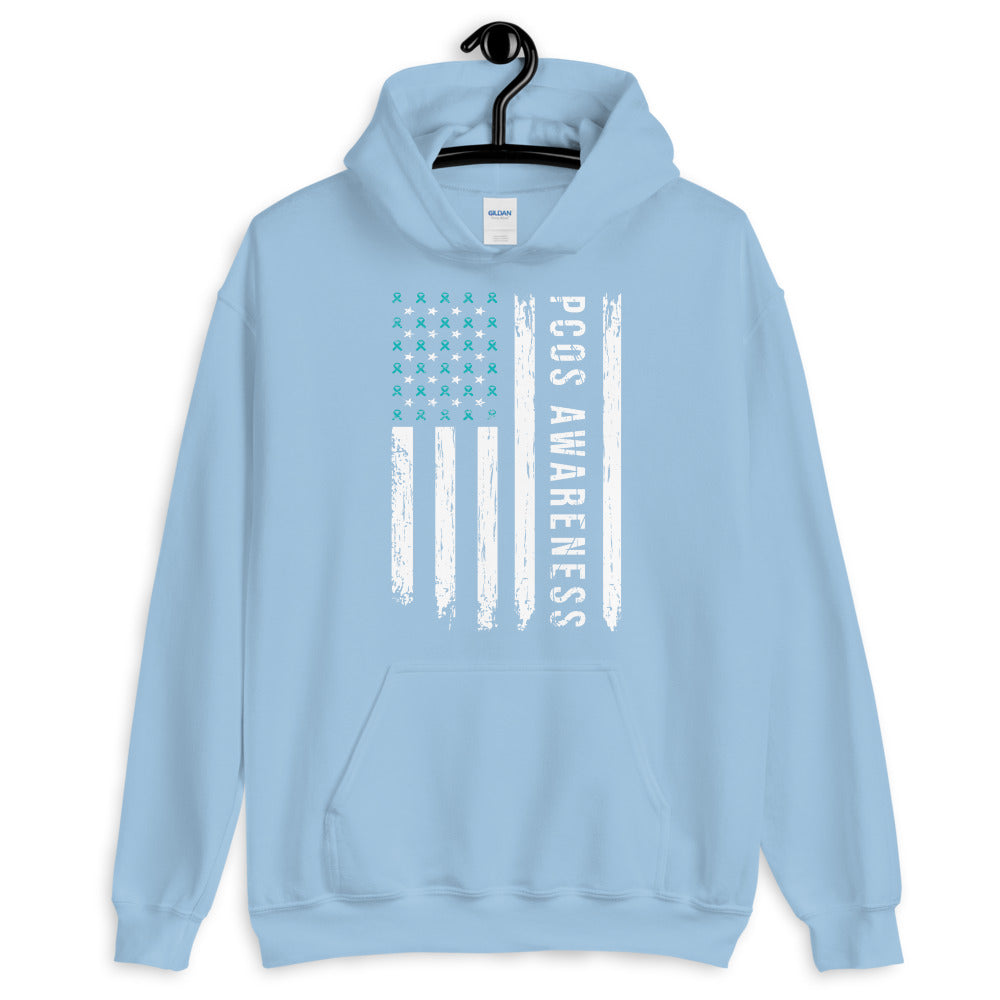 PCOS Awareness USA Flag Hoodie