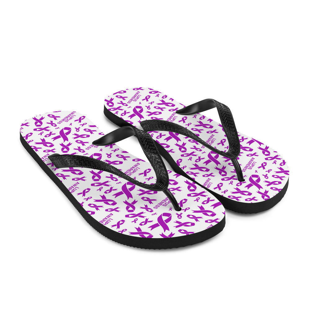 Lupus Awareness Ribbon Pattern Flip-Flops