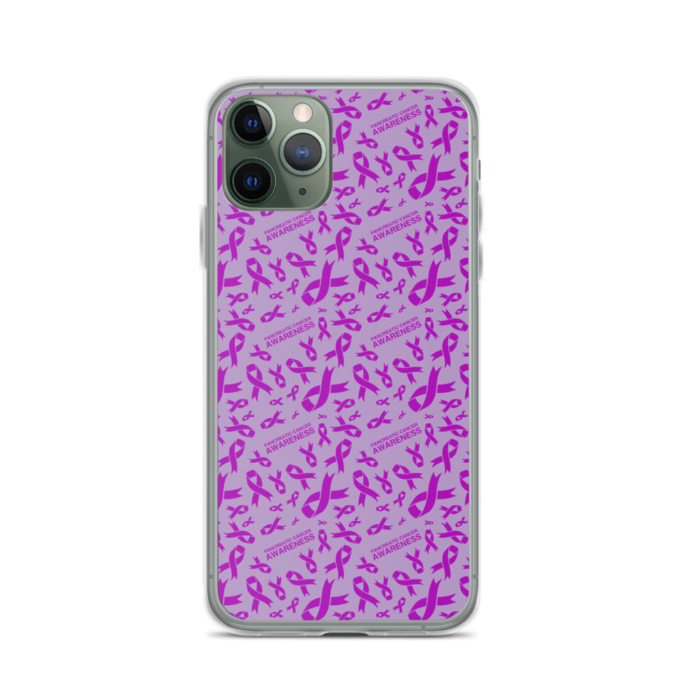 Pancreatic Cancer Awareness Ribbon Pattern iPhone Case