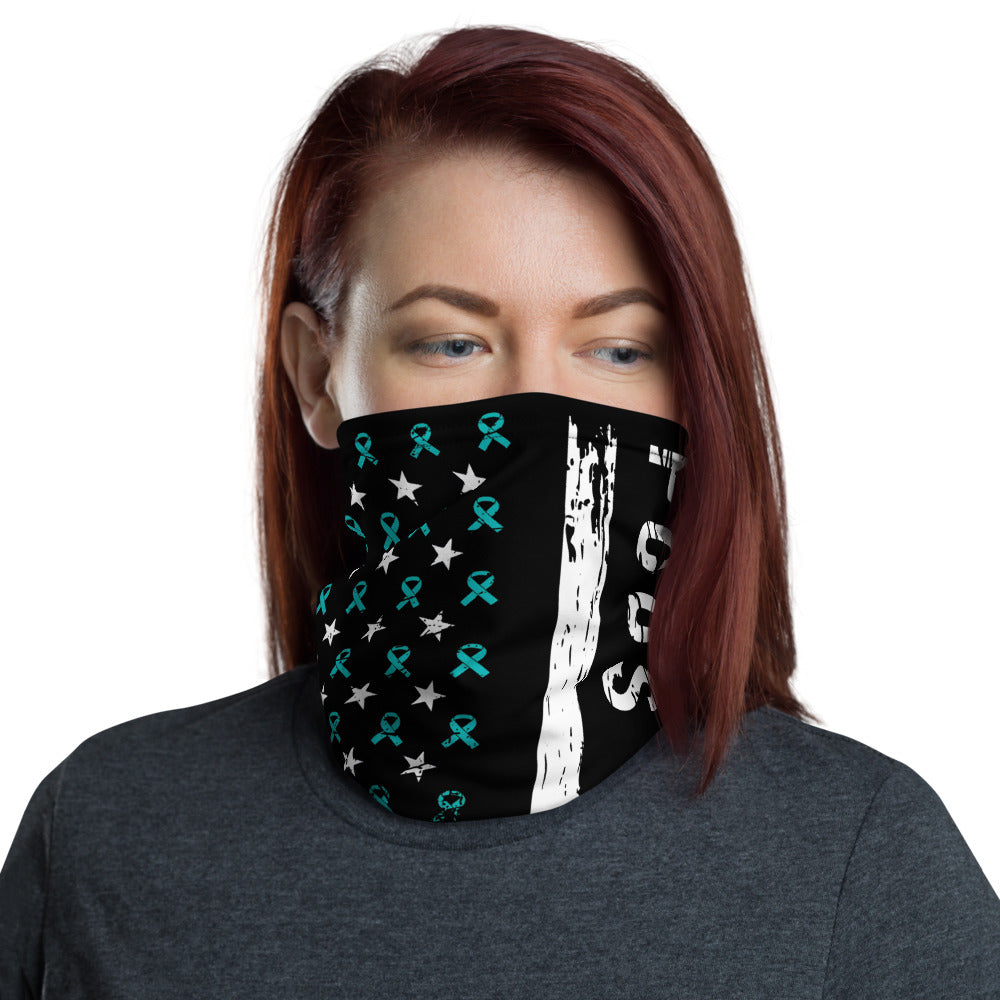 PCOS Awareness USA Flag Washable Face Mask / Neck Gaiter