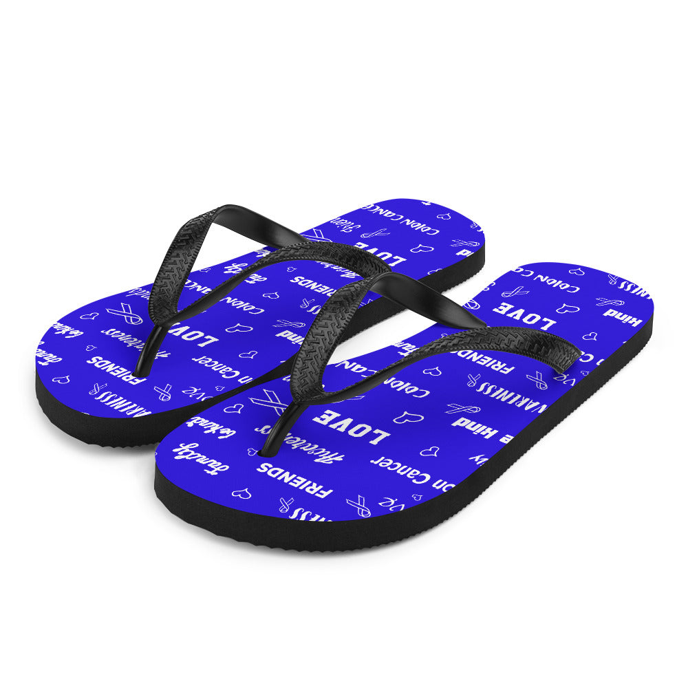 Colon Cancer Awareness Be Kind Pattern Flip-Flops