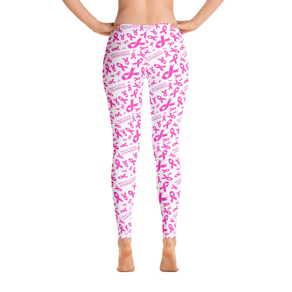 Breast Cancer Awareness Ribbon Pattern Leggings