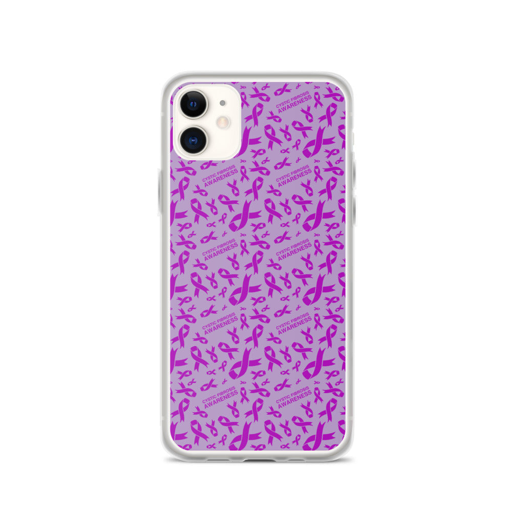 Cystic Fibrosis Awareness Ribbon Pattern iPhone Case