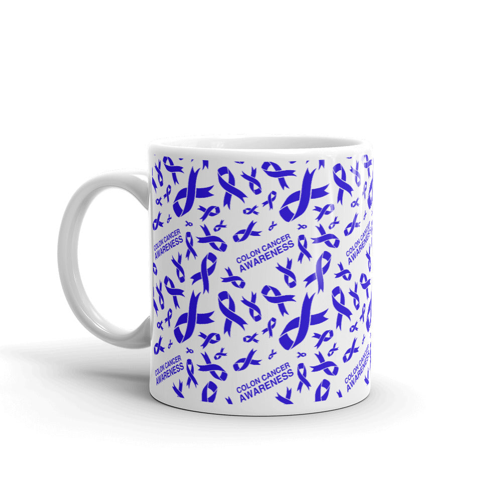 Colon Cancer Awareness Ribbon Pattern Mug