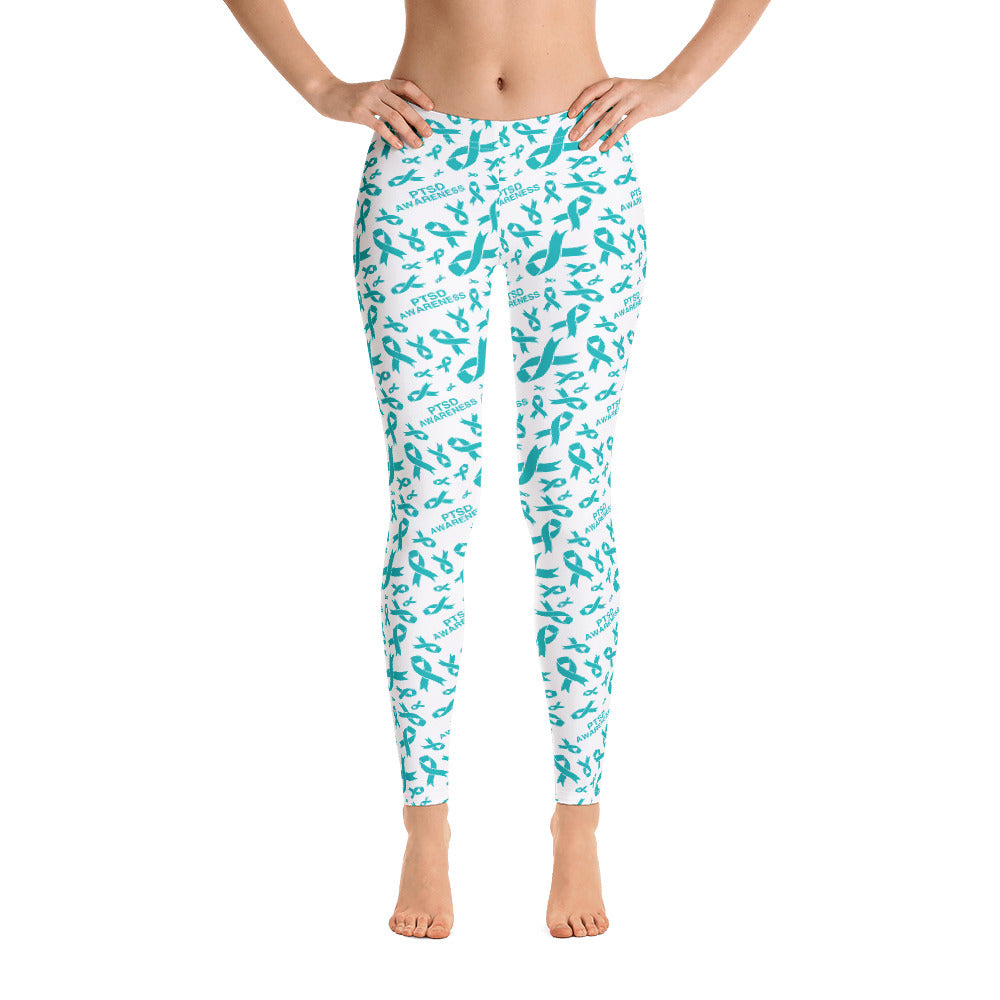 PTSD Awareness Ribbon Pattern Leggings