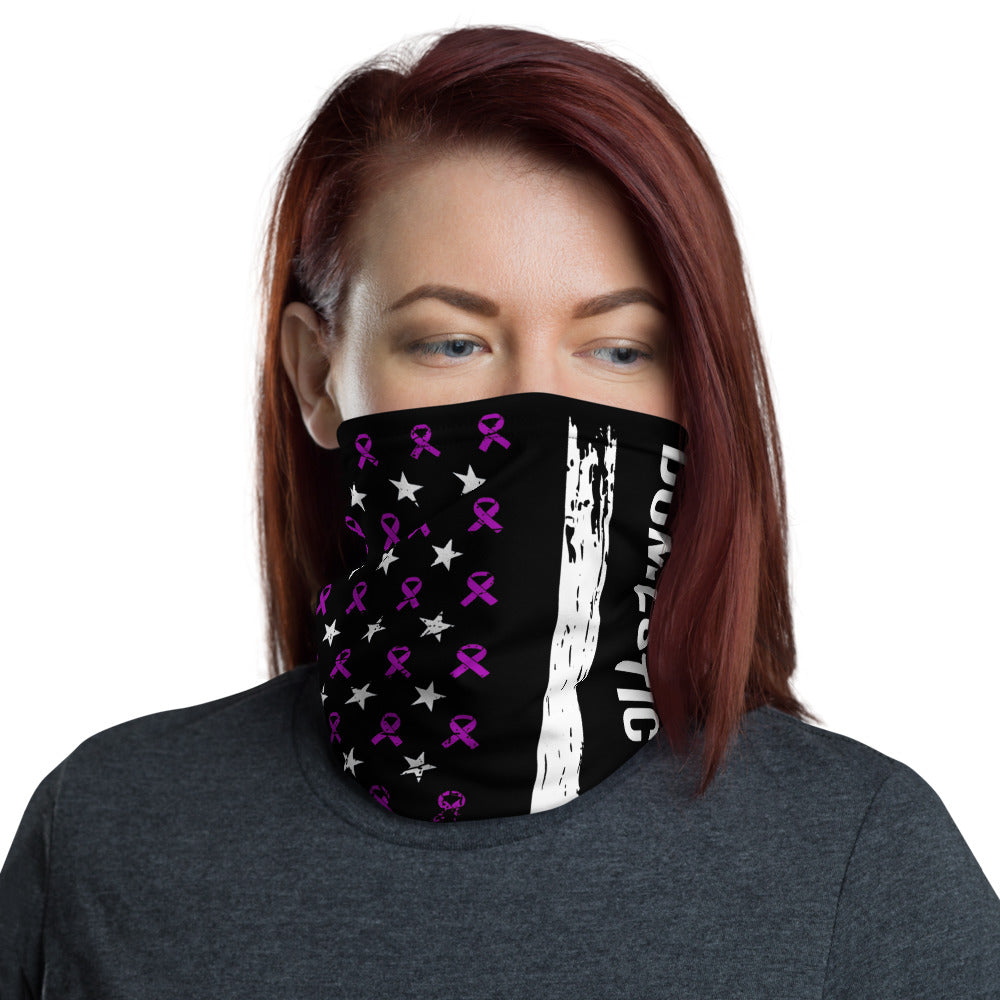 Domestic Violence Awareness USA Flag Washable Face Mask / Neck Gaiter