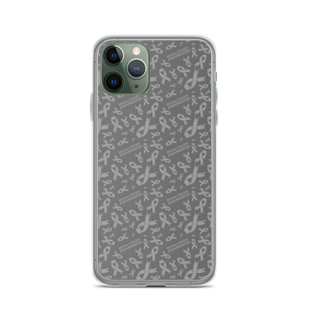 Brain Cancer Awareness Ribbon Pattern iPhone Case