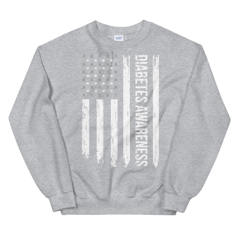 Diabetes Awareness USA Flag Sweatshirt