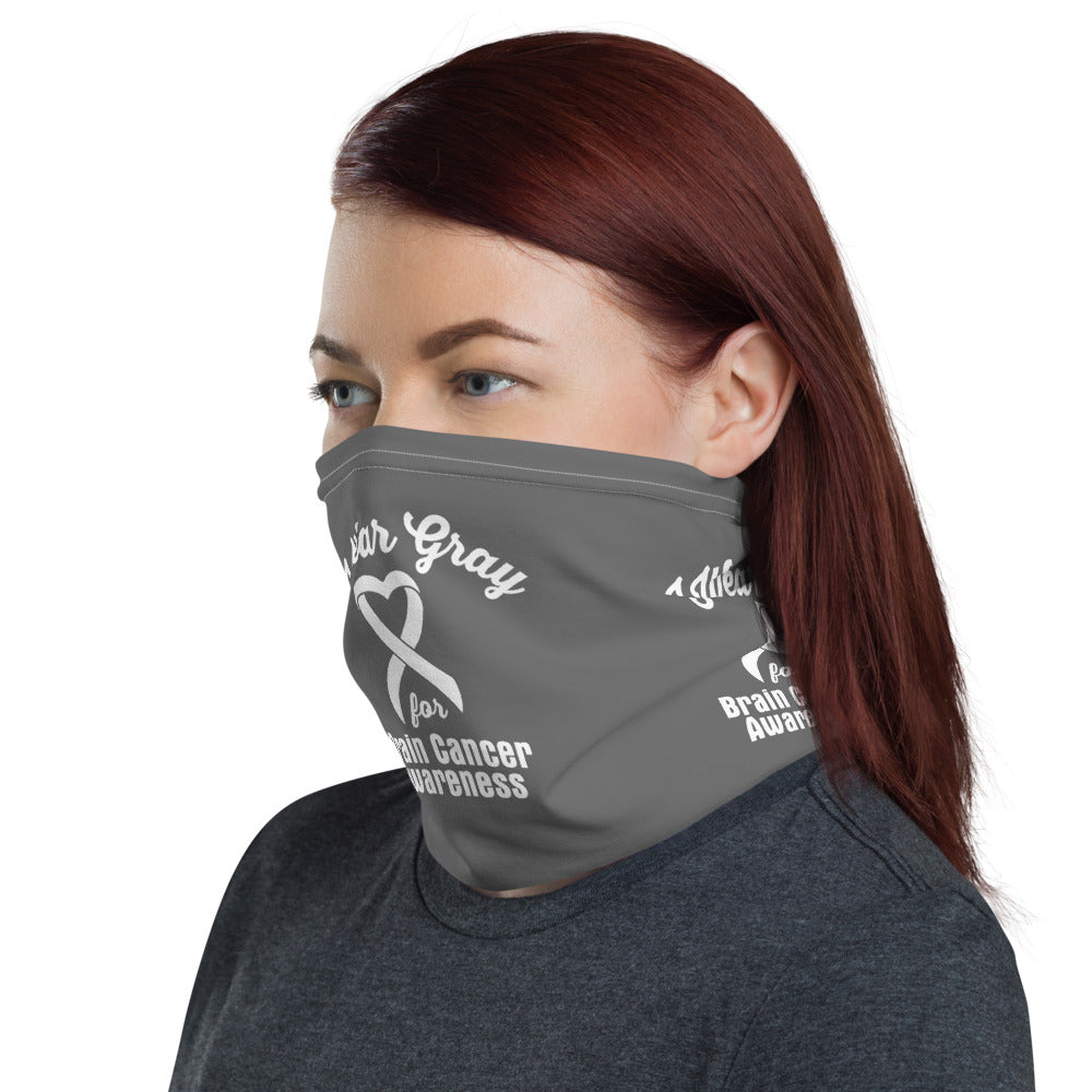 Brain Cancer Awareness I Wear Grey Face Mask / Neck Gaiter