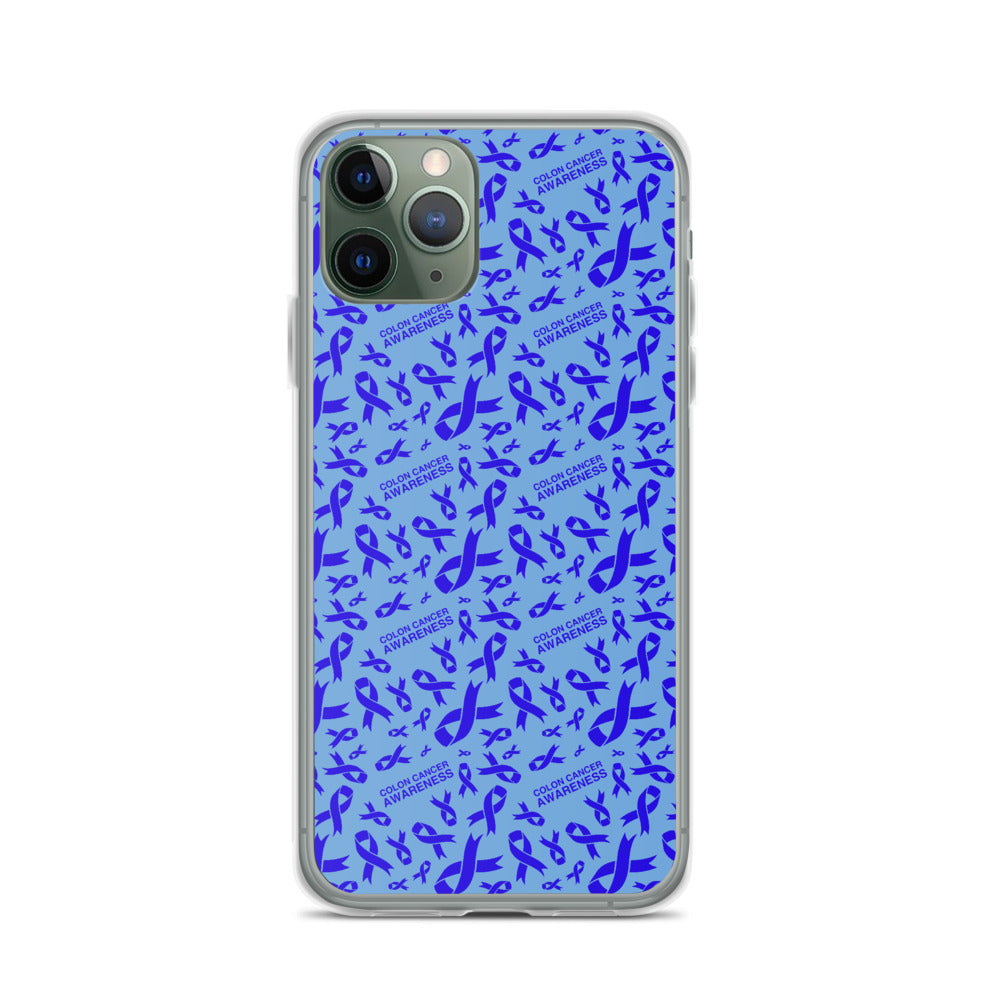 Colon Cancer Awareness Ribbon Pattern iPhone Case