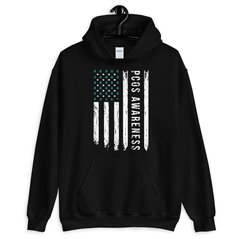 PCOS Awareness USA Flag Hoodie