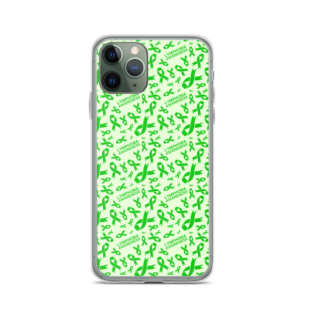 Lymphoma Awareness Ribbon Pattern iPhone Case