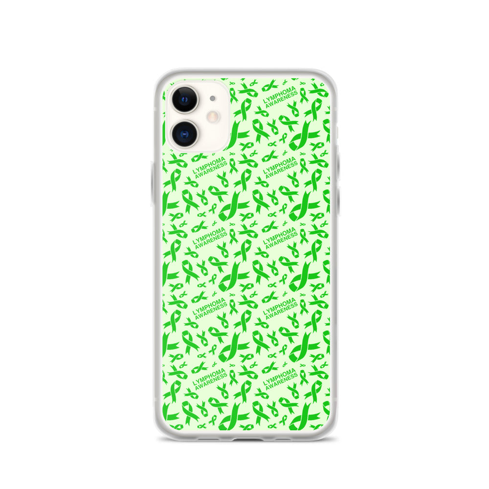 Lymphoma Awareness Ribbon Pattern iPhone Case