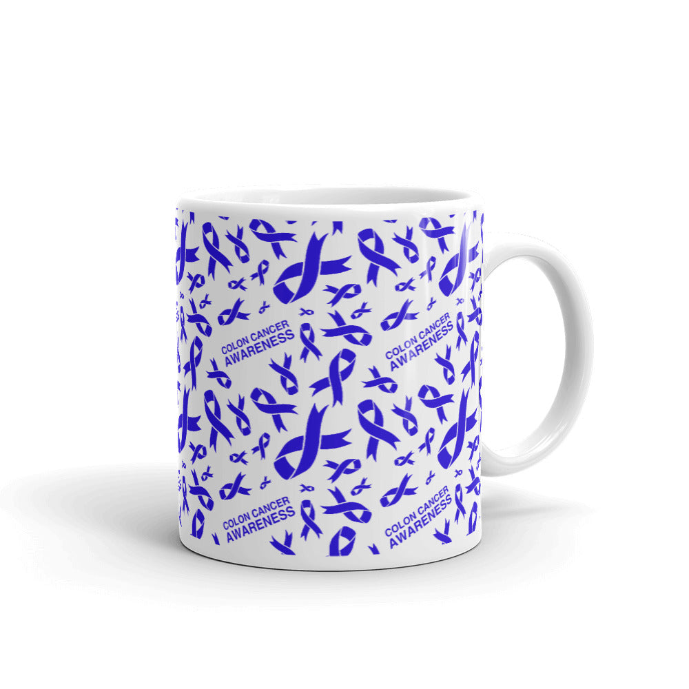 Colon Cancer Awareness Ribbon Pattern Mug