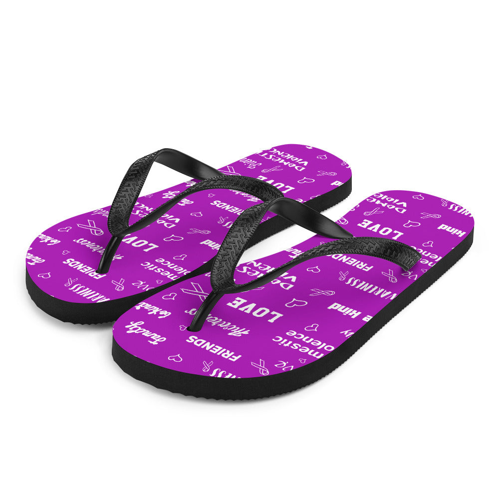 Domestic Violence Awareness Be Kind Pattern Flip-Flops